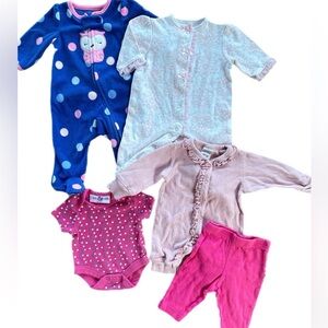 Newborn Baby Girls Clothing Bundle - Sleepers, Bodysuits, Leggings